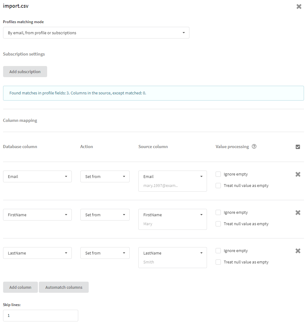 importing the file
