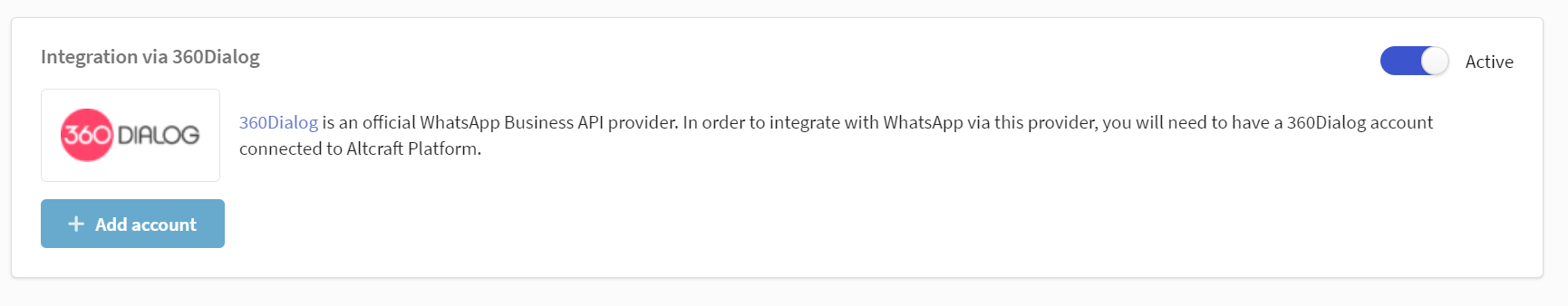 Activate 360dialog