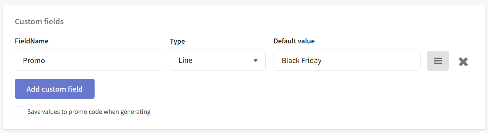 Custom data fields