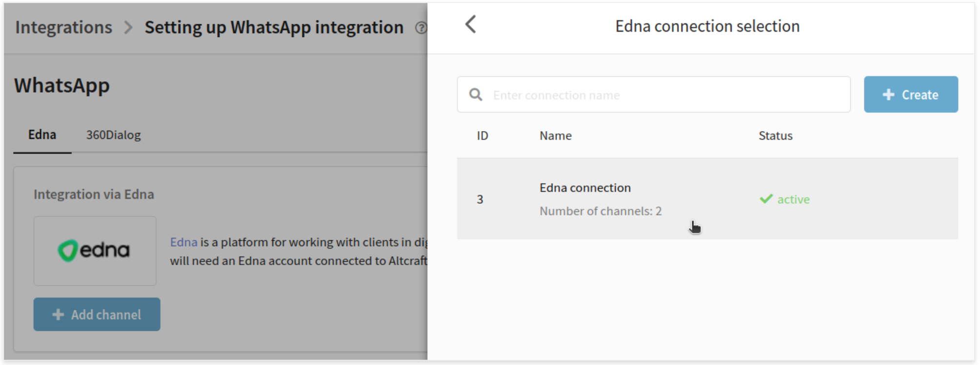 Selecting for edna