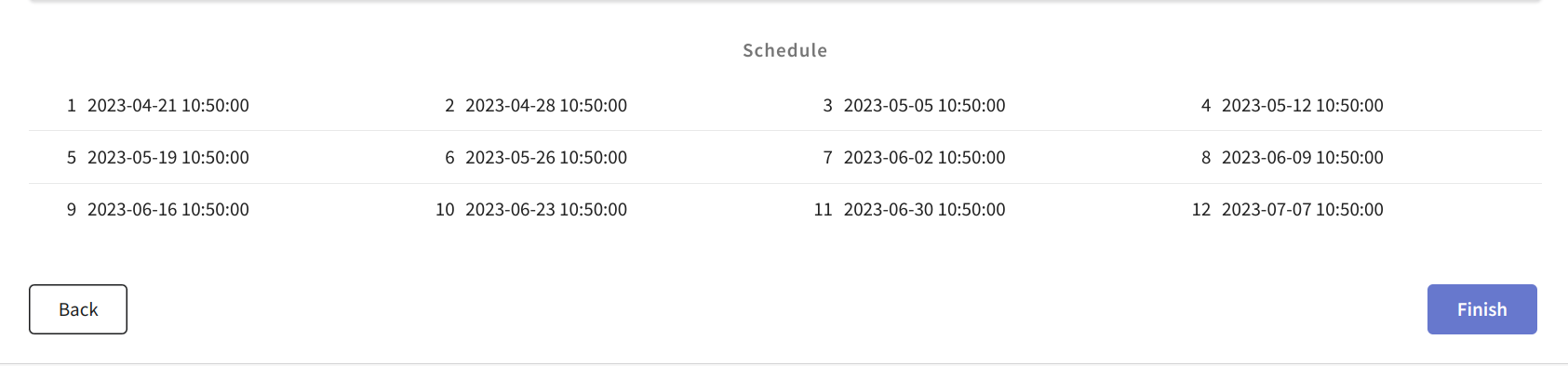 Schedule is ready