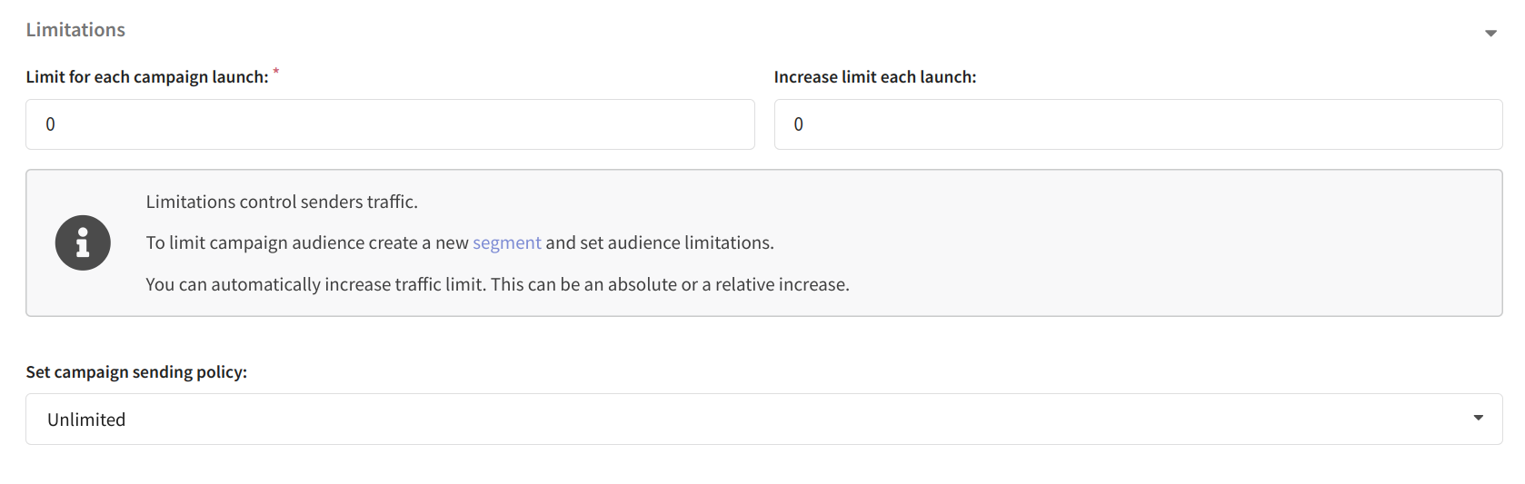 Campaign limitations