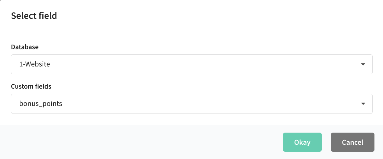 Set up database & custom fields in pop-up window in SMS templates