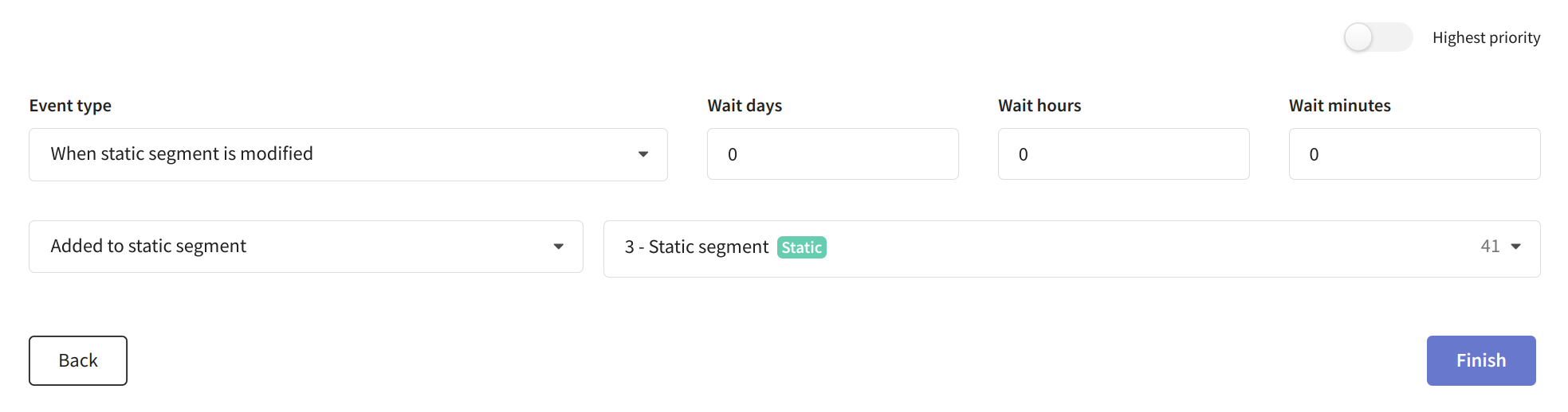 Added to static segment