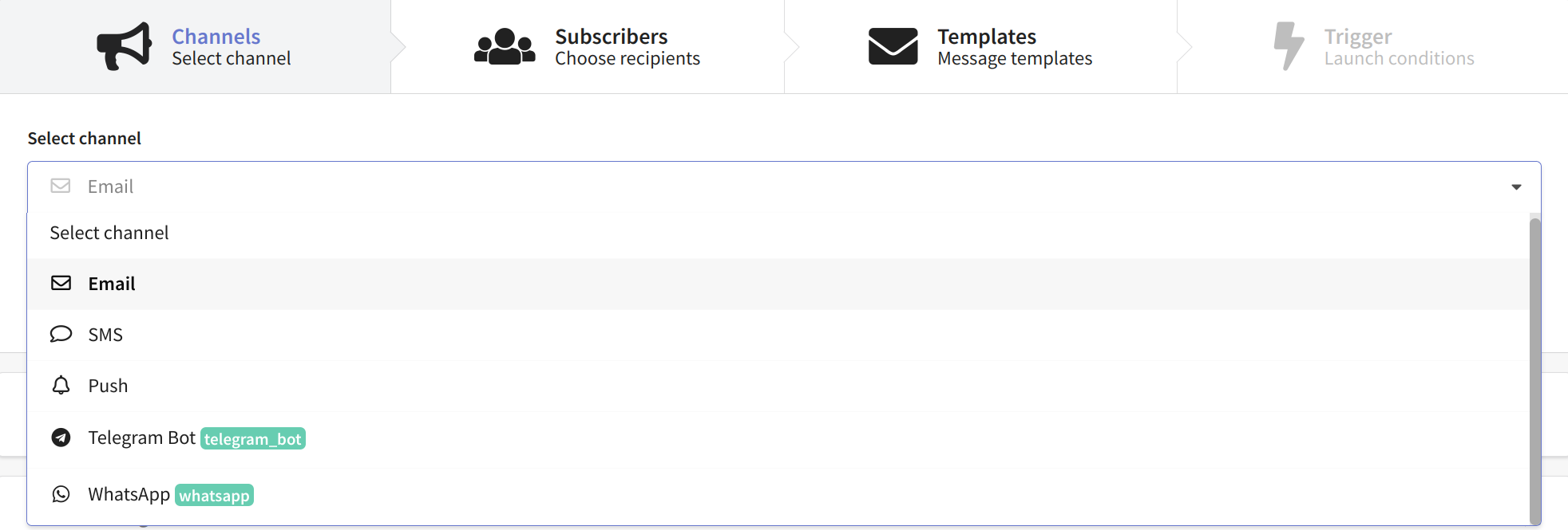 Select channel