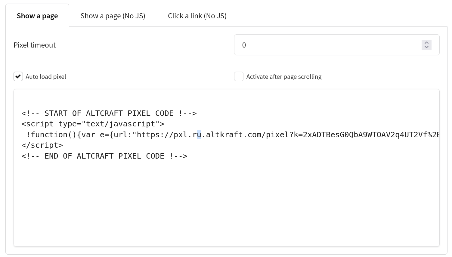 Pixel code