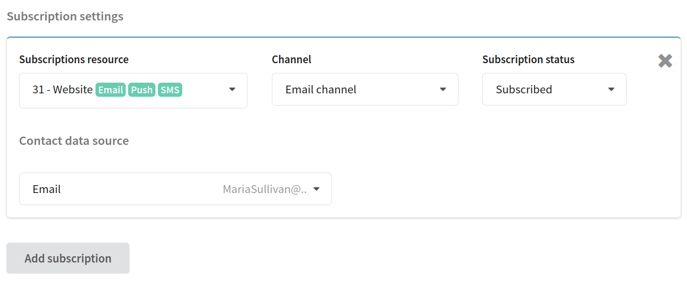 Adding a subscription